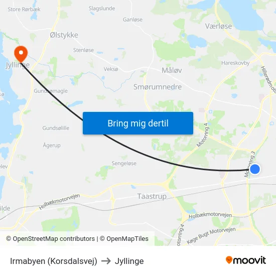 Irmabyen (Korsdalsvej) to Jyllinge map