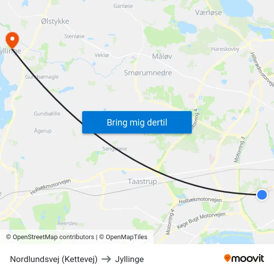 Nordlundsvej (Kettevej) to Jyllinge map