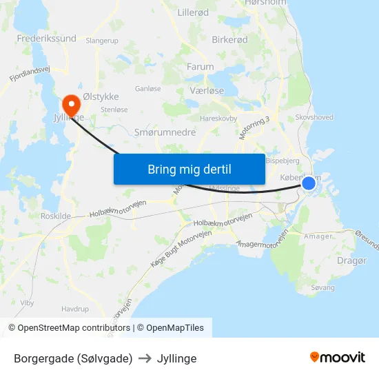 Borgergade (Sølvgade) to Jyllinge map