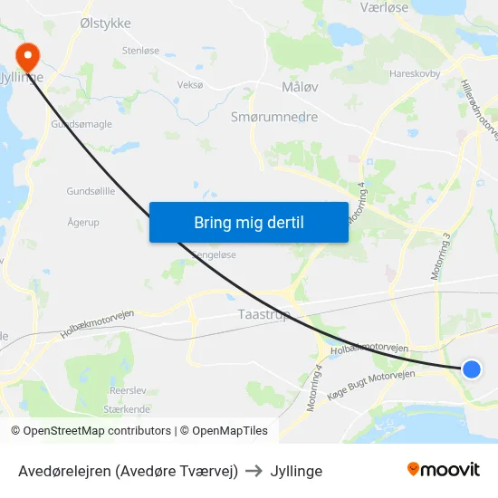 Avedørelejren (Avedøre Tværvej) to Jyllinge map