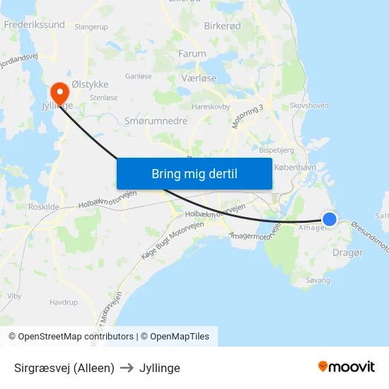 Sirgræsvej (Alleen) to Jyllinge map