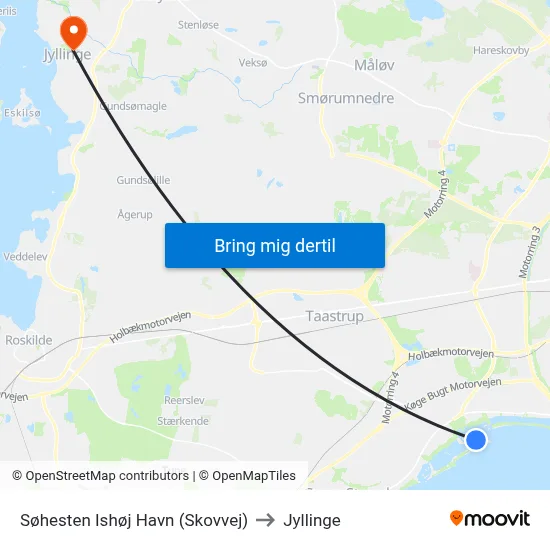Søhesten Ishøj Havn (Skovvej) to Jyllinge map
