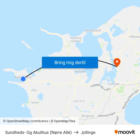 Sundheds- Og Akuthus (Nørre Allé) to Jyllinge map