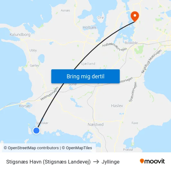 Stigsnæs Havn (Stigsnæs Landevej) to Jyllinge map