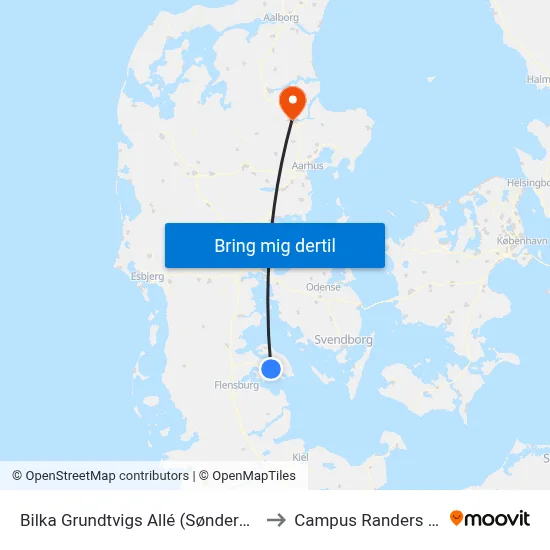 Bilka Grundtvigs Allé (Sønderborg) to Campus Randers VIA map