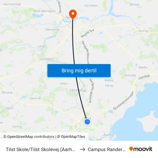 Tilst Skole/Tilst Skolevej (Aarhus Kom) to Campus Randers VIA map
