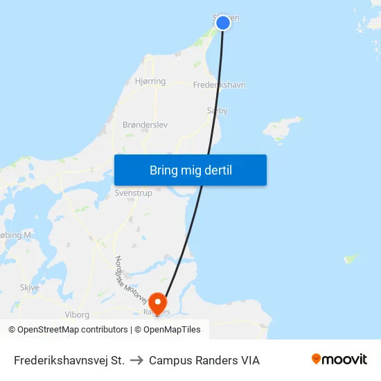 Frederikshavnsvej St. to Campus Randers VIA map
