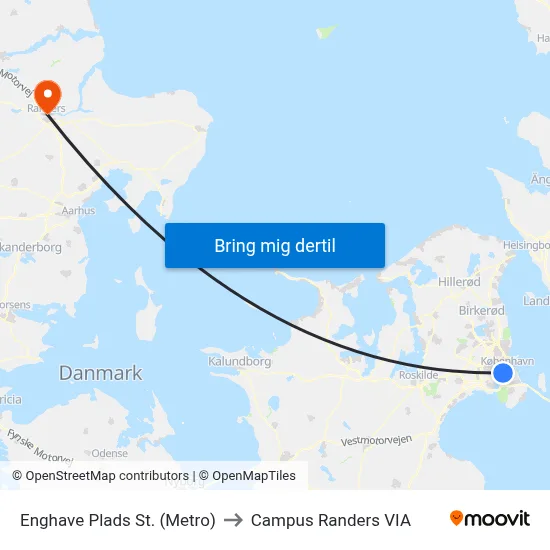 Enghave Plads St. (Metro) to Campus Randers VIA map