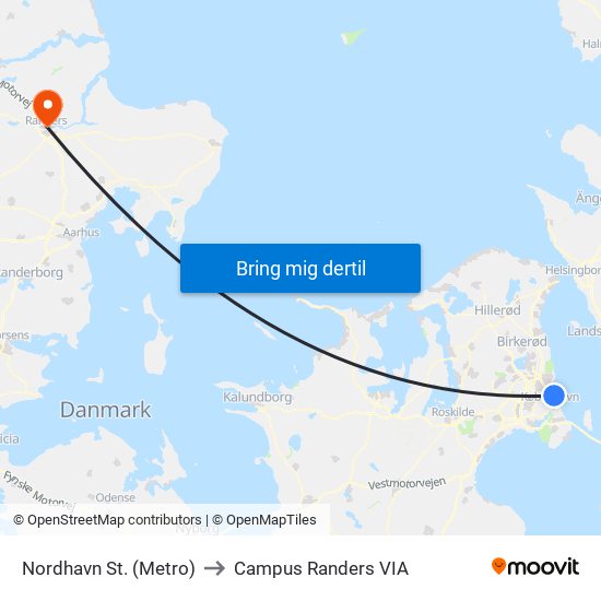 Nordhavn St. (Metro) to Campus Randers VIA map