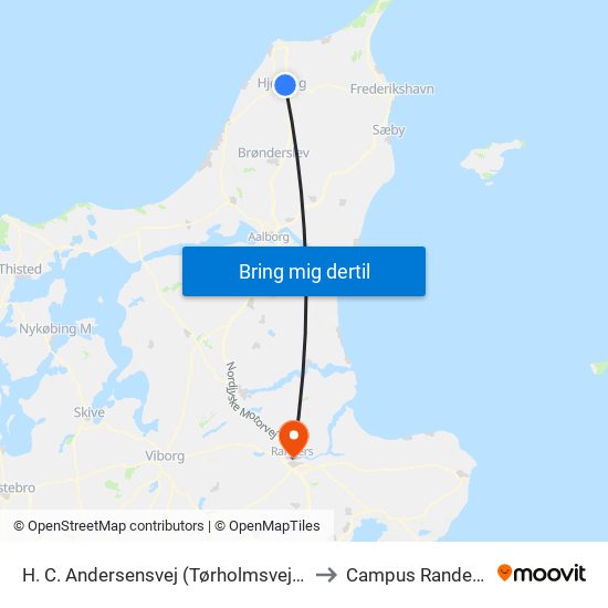 H. C. Andersensvej (Tørholmsvej / Hjørring to Campus Randers VIA map