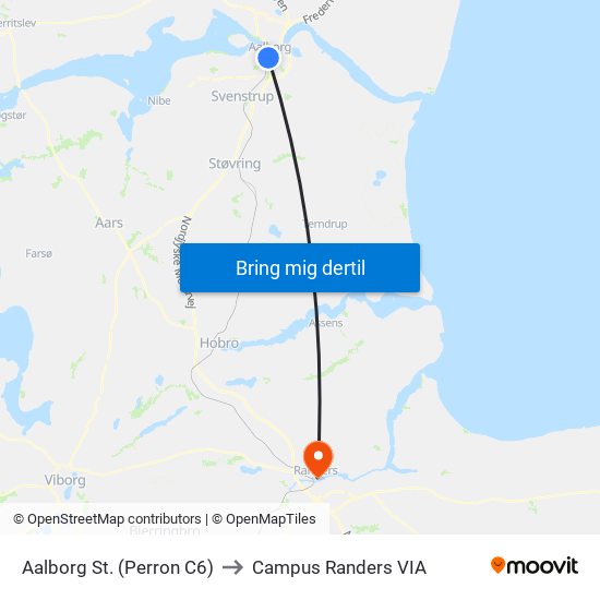 Aalborg St. (Perron C6) to Campus Randers VIA map