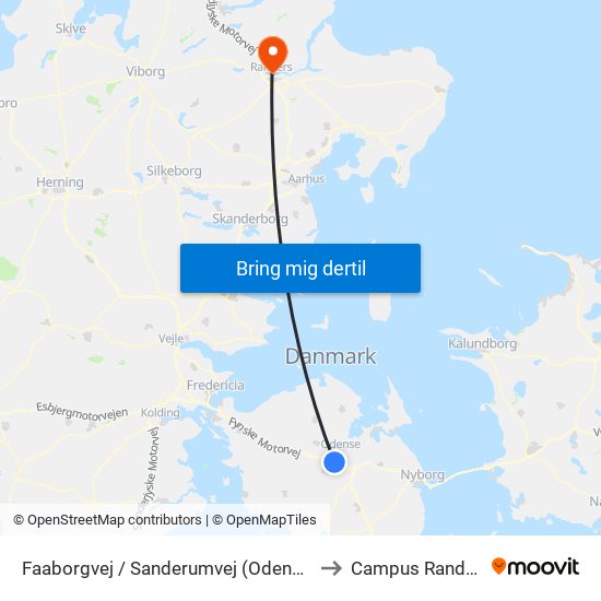 Faaborgvej / Sanderumvej (Odense Kommune) to Campus Randers VIA map