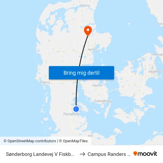 Sønderborg Landevej V Fiskbækvej to Campus Randers VIA map
