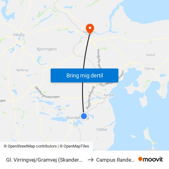 Gl. Virringvej/Gramvej (Skanderborg Kom) to Campus Randers VIA map