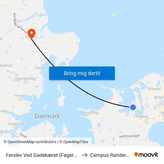 Ferslev Ved Gadekæret (Fagerholtvej) to Campus Randers VIA map