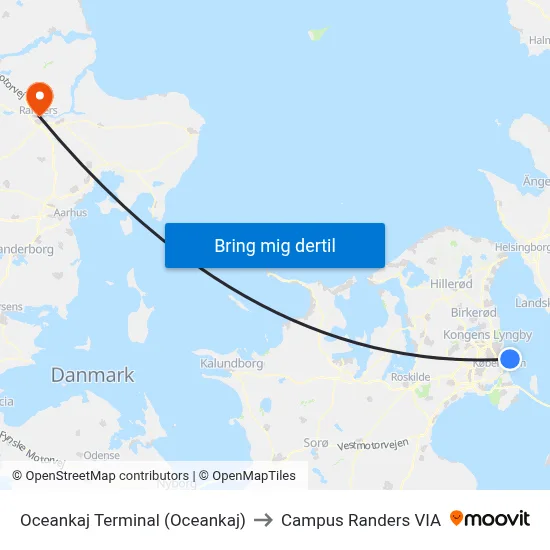 Oceankaj Terminal (Oceankaj) to Campus Randers VIA map