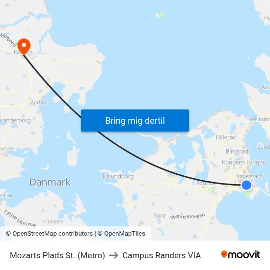 Mozarts Plads St. (Metro) to Campus Randers VIA map