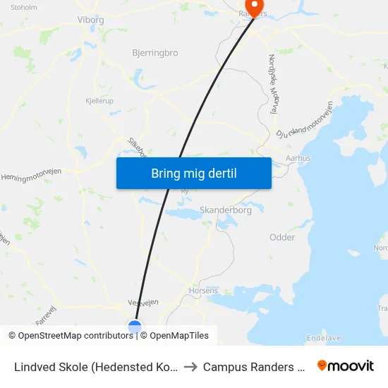 Lindved Skole (Hedensted Kom) to Campus Randers VIA map