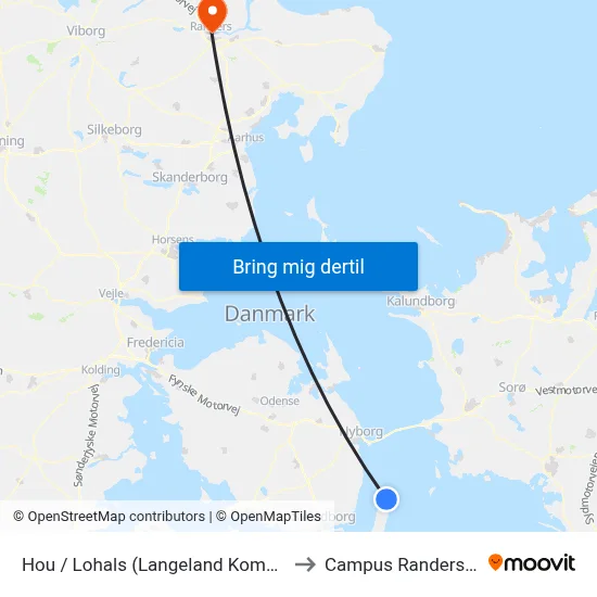 Hou / Lohals (Langeland Kommune) to Campus Randers VIA map