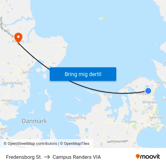 Fredensborg St. to Campus Randers VIA map