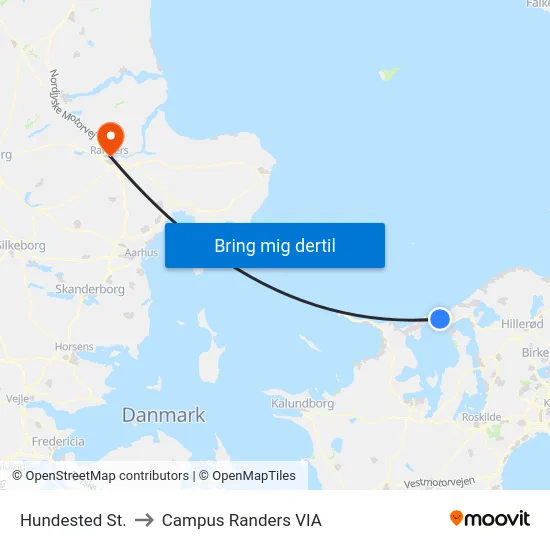 Hundested St. to Campus Randers VIA map