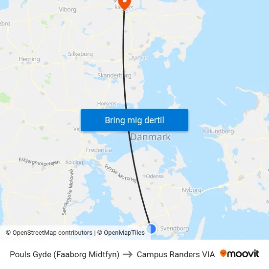 Pouls Gyde (Faaborg Midtfyn) to Campus Randers VIA map