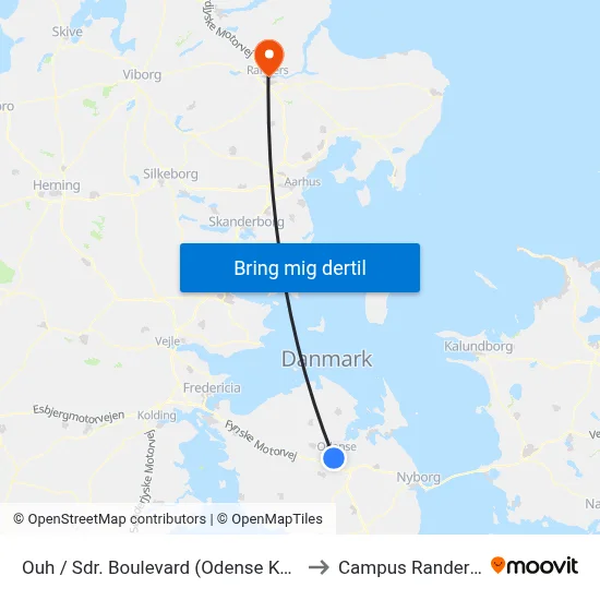 Ouh / Sdr. Boulevard (Odense Kommune) to Campus Randers VIA map