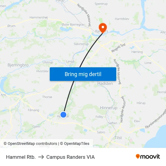 Hammel Rtb. to Campus Randers VIA map