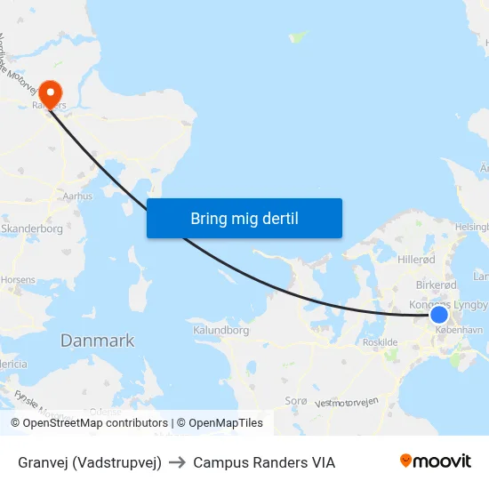 Granvej (Vadstrupvej) to Campus Randers VIA map