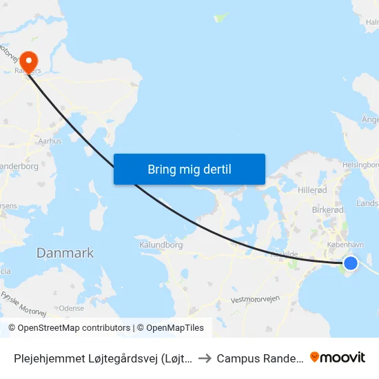 Plejehjemmet Løjtegårdsvej (Løjtegårdsvej) to Campus Randers VIA map