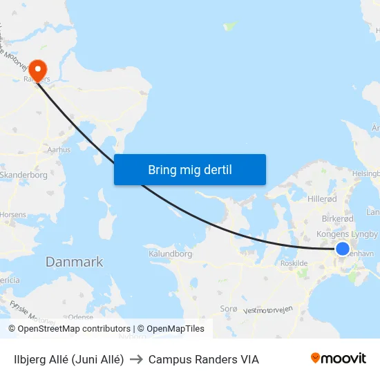 Ilbjerg Allé (Juni Allé) to Campus Randers VIA map