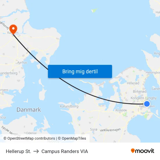 Hellerup St. to Campus Randers VIA map