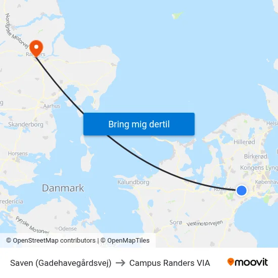 Saven (Gadehavegårdsvej) to Campus Randers VIA map