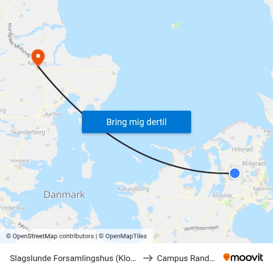 Slagslunde Forsamlingshus (Klokkekildevej) to Campus Randers VIA map