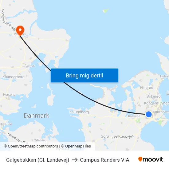 Galgebakken (Gl. Landevej) to Campus Randers VIA map