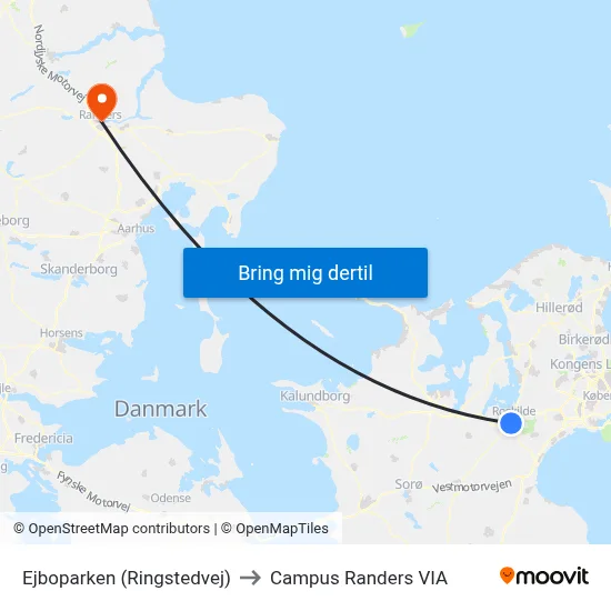 Ejboparken (Ringstedvej) to Campus Randers VIA map