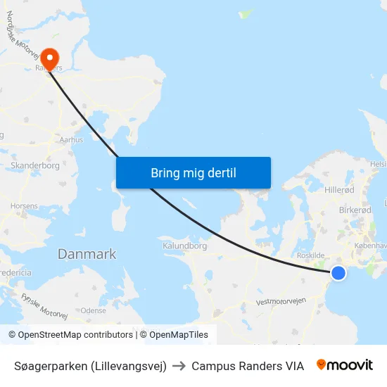 Søagerparken (Lillevangsvej) to Campus Randers VIA map