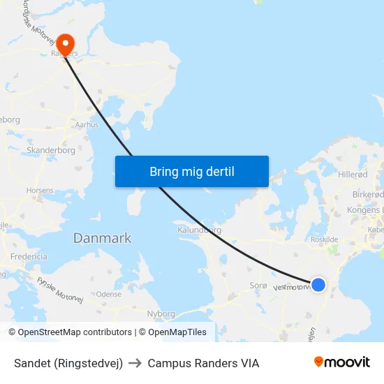 Sandet (Ringstedvej) to Campus Randers VIA map