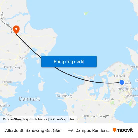 Allerød St. Banevang Øst (Banevang) to Campus Randers VIA map