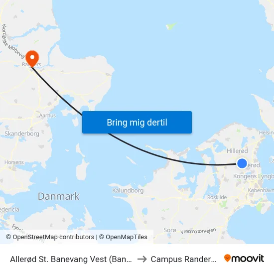 Allerød St. Banevang Vest (Banevang) to Campus Randers VIA map