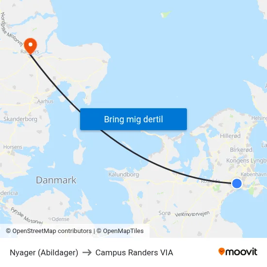 Nyager (Abildager) to Campus Randers VIA map