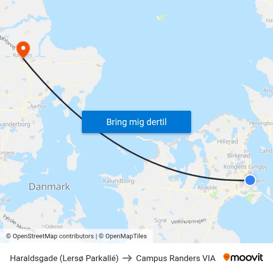 Haraldsgade (Lersø Parkallé) to Campus Randers VIA map