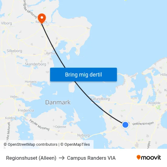 Regionshuset (Alleen) to Campus Randers VIA map