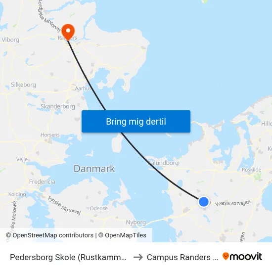 Pedersborg Skole (Rustkammervej) to Campus Randers VIA map