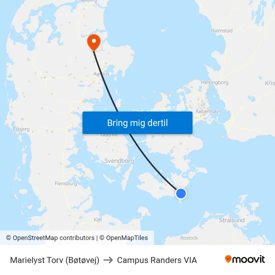 Marielyst Torv (Bøtøvej) to Campus Randers VIA map