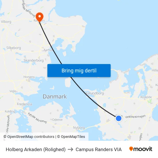 Holberg Arkaden (Rolighed) to Campus Randers VIA map
