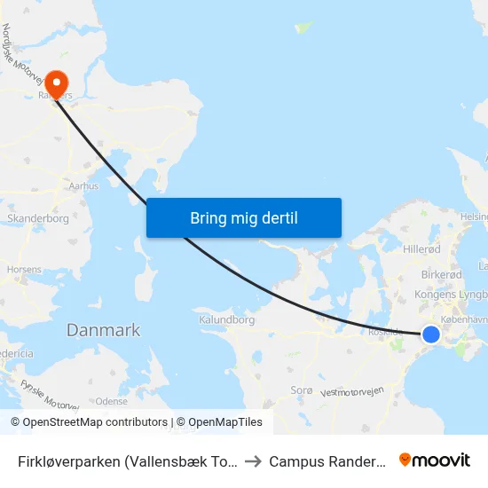 Firkløverparken (Vallensbæk Torvevej) to Campus Randers VIA map