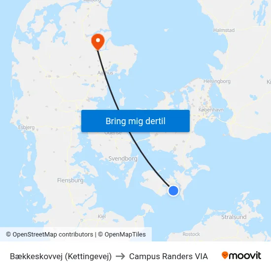 Bækkeskovvej (Kettingevej) to Campus Randers VIA map