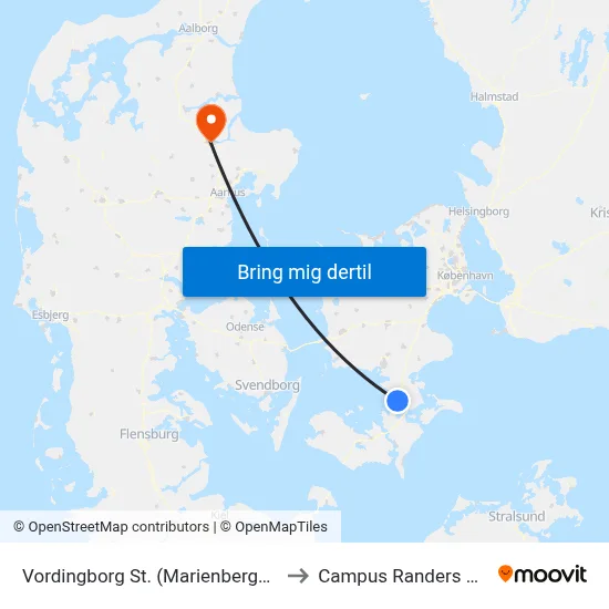 Vordingborg St. (Marienbergvej) to Campus Randers VIA map