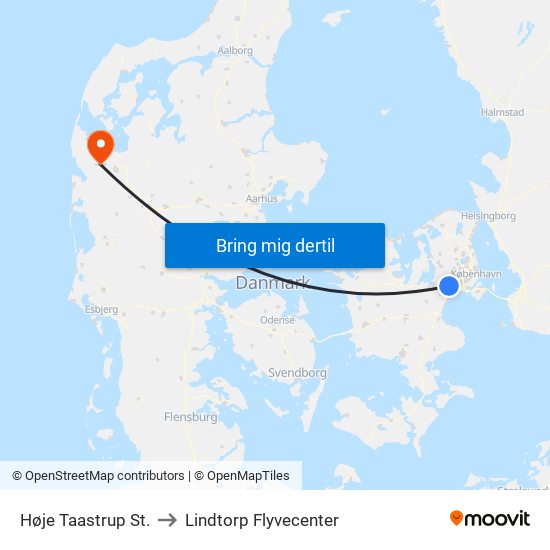 Høje Taastrup St. to Lindtorp Flyvecenter map